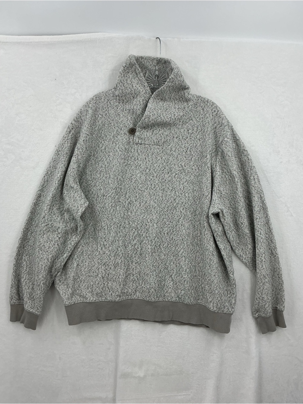 L.L. Bean Men's Light Gray Turtleneck Shawl Sweater 898